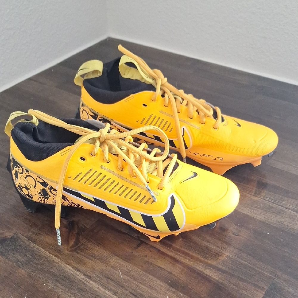 Nike Yellow and Black Football Cleats
